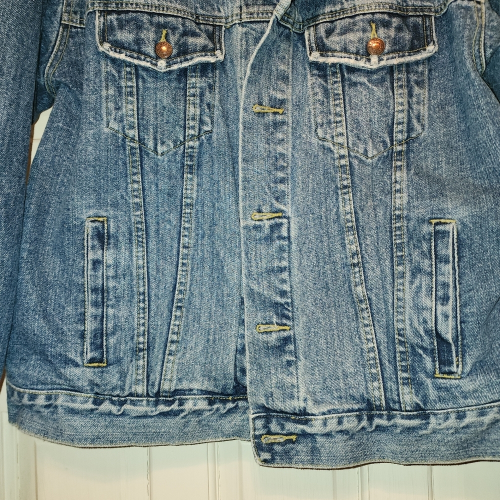 Reliq Denim Blue Jean Jacket XL Thick, warm & sturdy, 6 Total Pockets See Pics - Picture 2 of 6